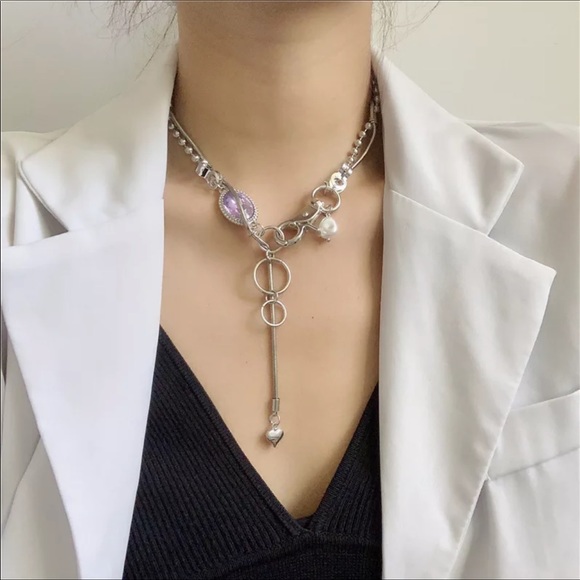 Statement Crystal Glass Ball Necklace - Picture 4 of 6